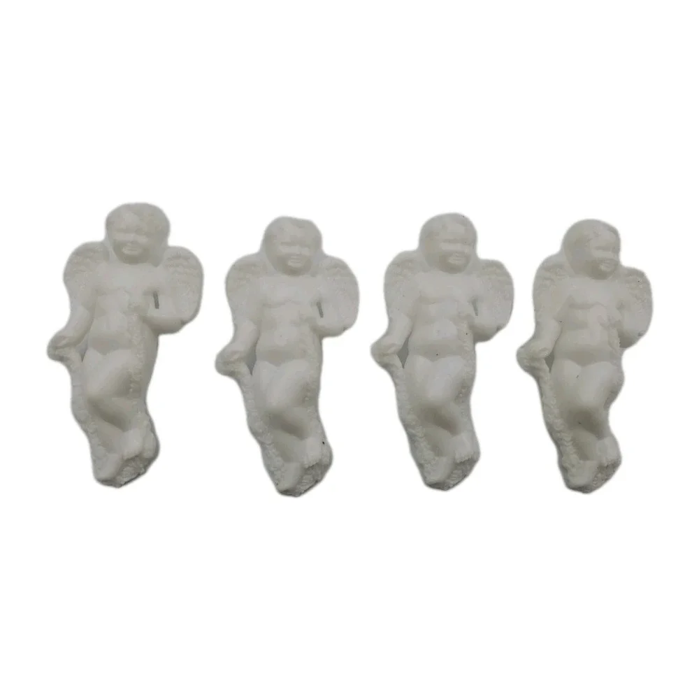Vintage Wilton‎ Cherub Angel Cake Topper Decorating White Plastic Lot Of 4